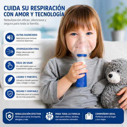 Nebulizador Portátil Silencioso para Niños y Adultos